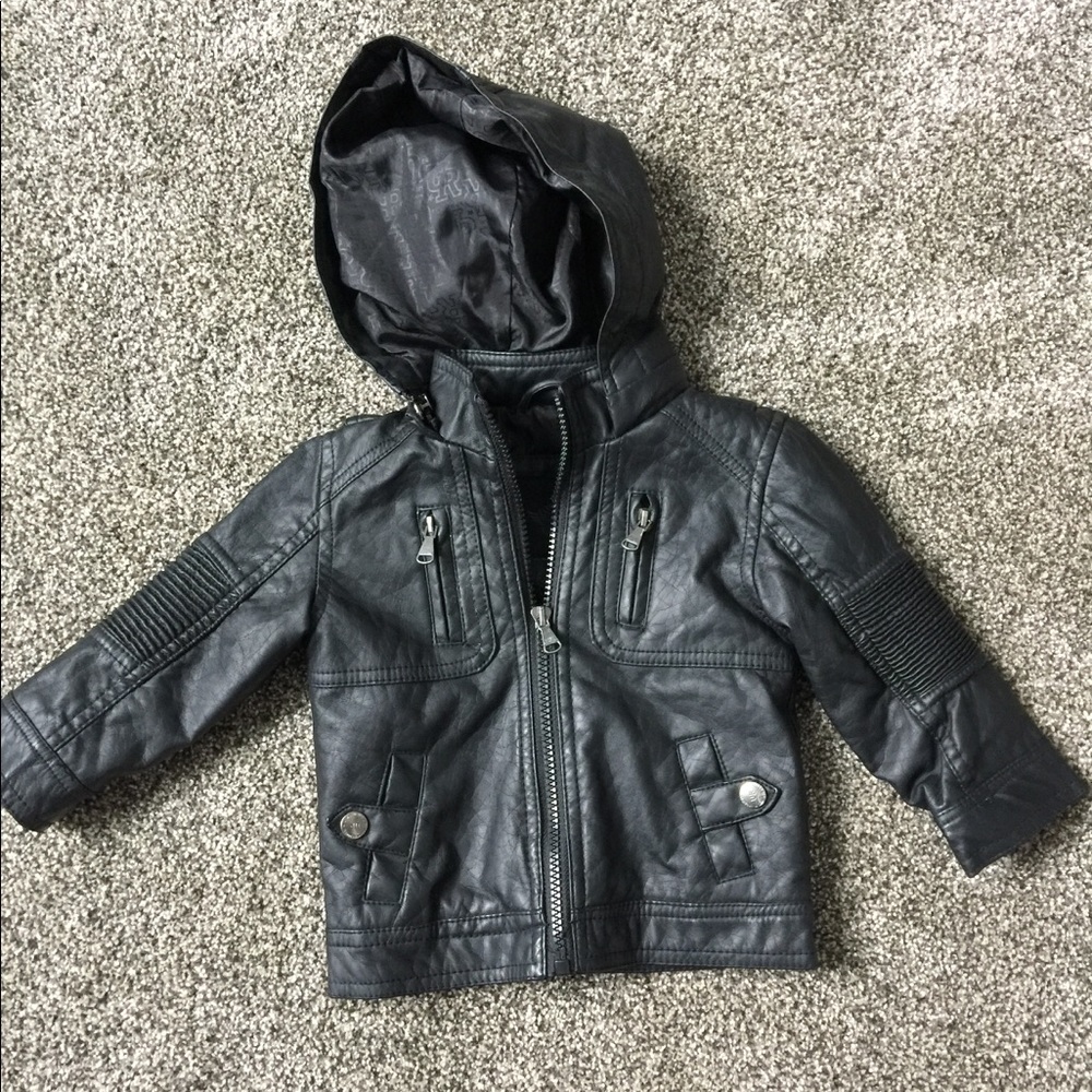 Black leather jacket